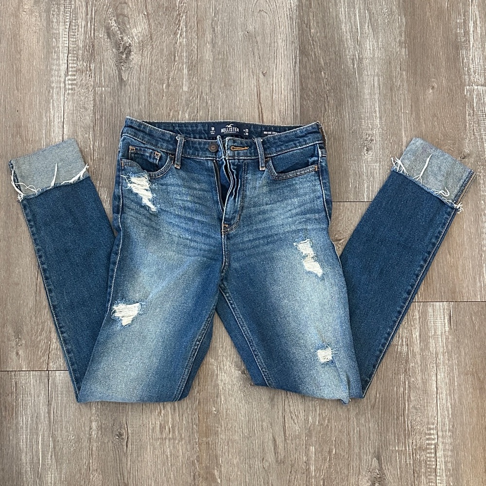 Hollister Blue Distressed Skinny Jeans